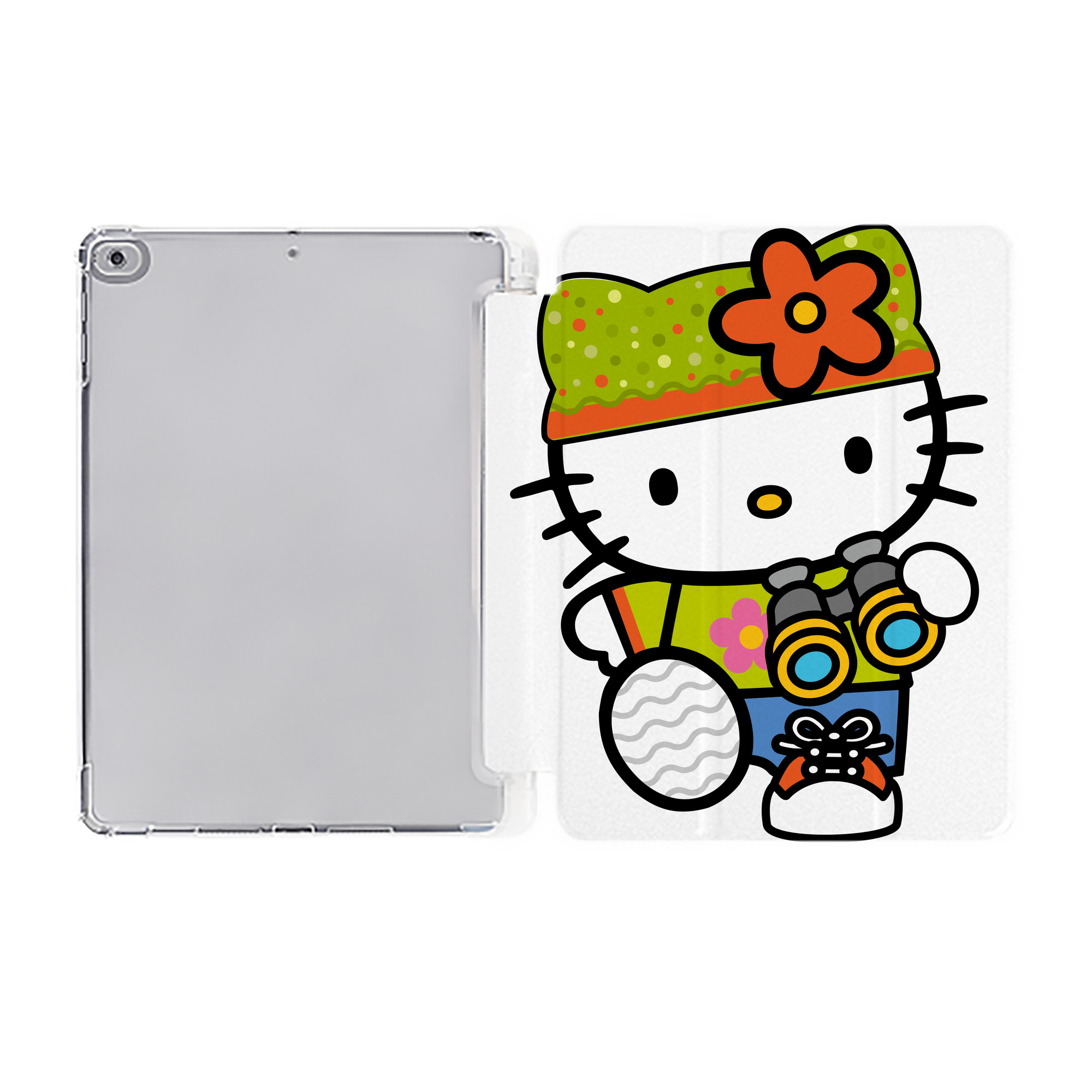 （画像用） Hello Kitty ハローキティ IPad ケース ペン収納付き 三つ折りスタンド PUレザー×シリコン 対応機種9.5/10.5/10.9インチ